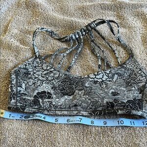 Lululemon Athletica Floral Strappy Bralette - Black and Gray